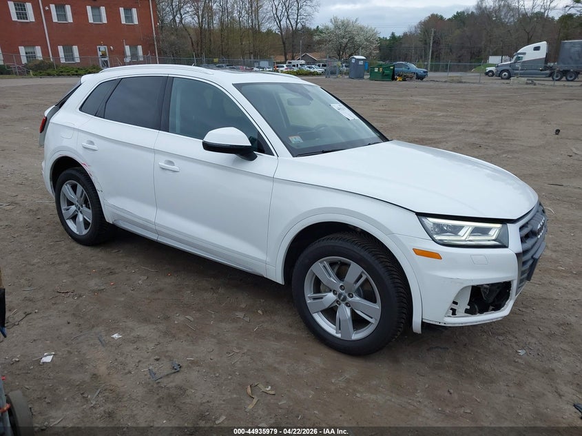 2018 Audi Q5 VIN WA1BNAFY7J2062332 IAAI salvage auction — FRONT & REAR, Clear (Massachusetts), sold $5,450 on 2026-07-07 (photo 1)