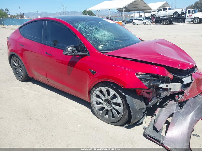 2023 Tesla Model y VIN 7SAYGDEE3PF920942 IAAI salvage auction — FRONT END, Wait Title, sold $5,500 on 2026-07-16 (photo 1)