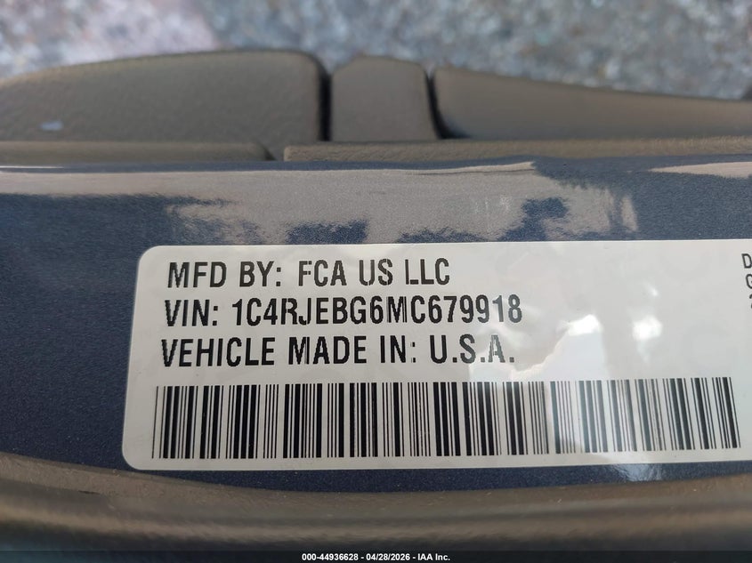 2021 Jeep Grand cherokee VIN 1C4RJEBG6MC679918 IAAI salvage auction — LEFT FRONT, Salvage (Texas), sold $5,500 on 2026-07-09 (photo 9)