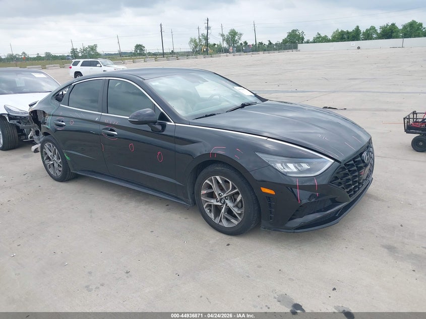 2020 Hyundai Sonata VIN 5NPEF4JA0LH008027 IAAI salvage auction — REAR END, Original (Texas), sold $3,800 on 2026-08-01 (photo 1)