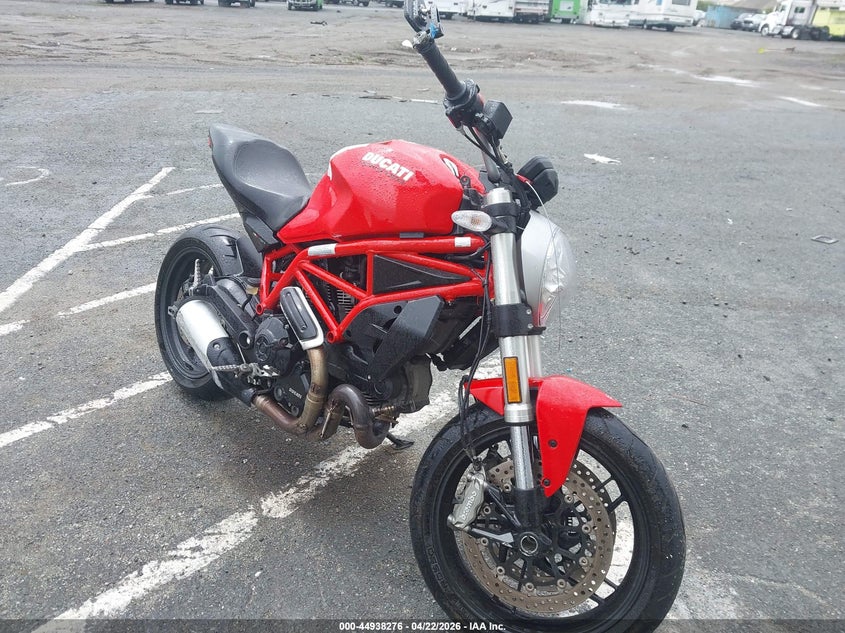 2017 Ducati Monster VIN ZDMMADBM0HB002809 IAAI salvage auction — FRONT END, Salvage Title, sold $1,800 on 2026-08-06 (photo 1)