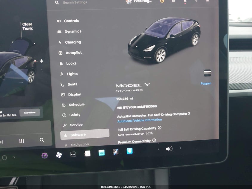 2021 Tesla Model y VIN 5YJYGDED6MF163096 IAAI salvage auction — SIDE, Salvage (Texas), sold $5,800 on 2026-07-25 (photo 7)