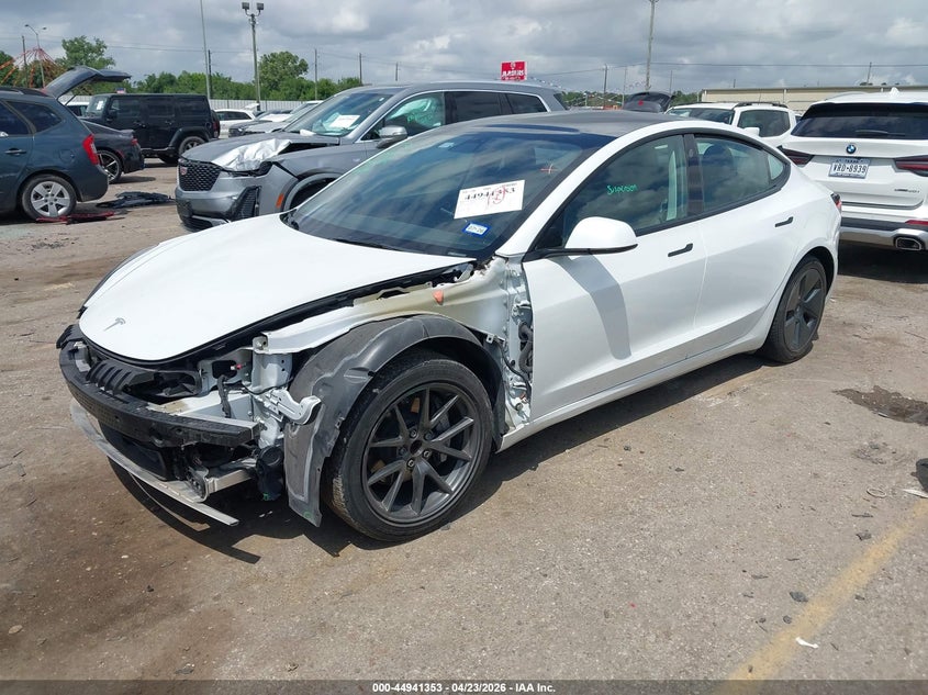 2021 Tesla Model 3 VIN 5YJ3E1EAXMF100457 IAAI salvage auction — FRONT END, Original (Texas), sold $8,625 on 2026-07-09 (photo 2)