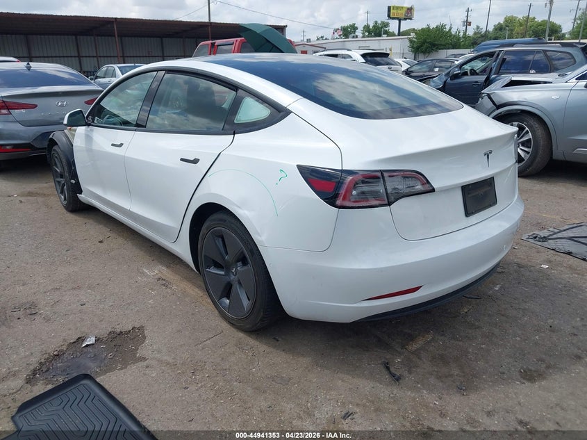2021 Tesla Model 3 VIN 5YJ3E1EAXMF100457 IAAI salvage auction — FRONT END, Original (Texas), sold $8,625 on 2026-07-09 (photo 3)