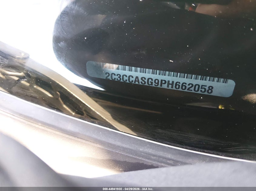 2023 Chrysler 300 VIN 2C3CCASG9PH662058 IAAI salvage auction — FRONT END, Salvage Title, sold $7,300 on 2026-08-24 (photo 9)
