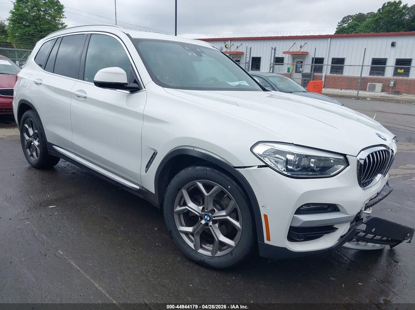 2021 BMW X3 VIN 5UXTY3C02M9F98663 IAAI salvage auction — FRONT END, Rebuildable (Florida), sold $9,400 on 2026-07-11 (photo 1)