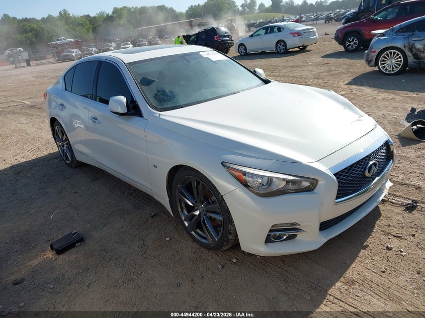 2015 Infiniti Q50 VIN JN1BV7AP2FM348644 IAAI salvage auction — LEFT FRONT, Clear (Tennessee), sold $25 on 2026-07-29 (photo 1)