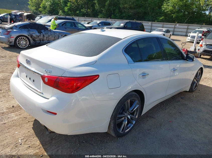 2015 Infiniti Q50 VIN JN1BV7AP2FM348644 IAAI salvage auction — LEFT FRONT, Clear (Tennessee), sold $25 on 2026-07-29 (photo 4)