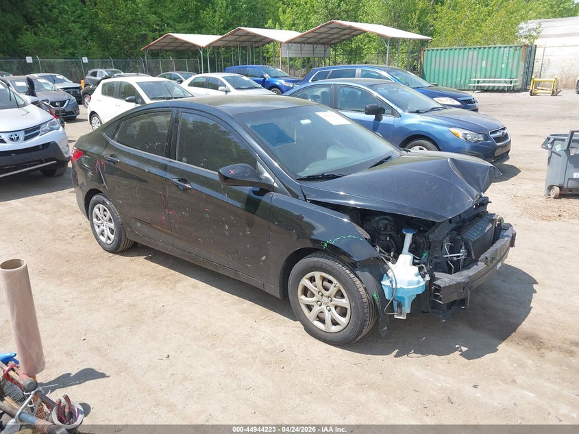 2014 Hyundai Accent VIN KMHCT4AE9EU757335 IAAI salvage auction — FRONT END, Salvage Title, sold $450 on 2026-07-28 (photo 1)