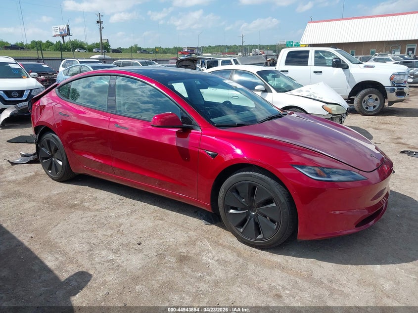 2026 Tesla Model 3 VIN 5YJ3E1EA0TF117167 IAAI salvage auction — REAR END, Clear (Oklahoma), sold $10,450 on 2026-07-15 (photo 1)