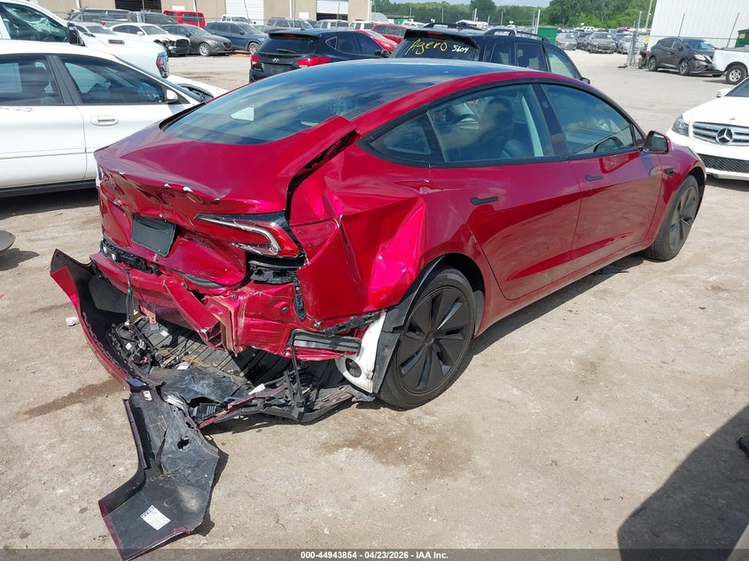 2026 Tesla Model 3 VIN 5YJ3E1EA0TF117167 IAAI salvage auction — REAR END, Clear (Oklahoma), sold $10,450 on 2026-07-15 (photo 4)