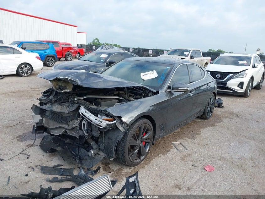 2022 Genesis G70 VIN KMTG54TE7NU083250 IAAI salvage auction — FRONT END, Salvage Title, sold $7,050 on 2026-07-28 (photo 2)