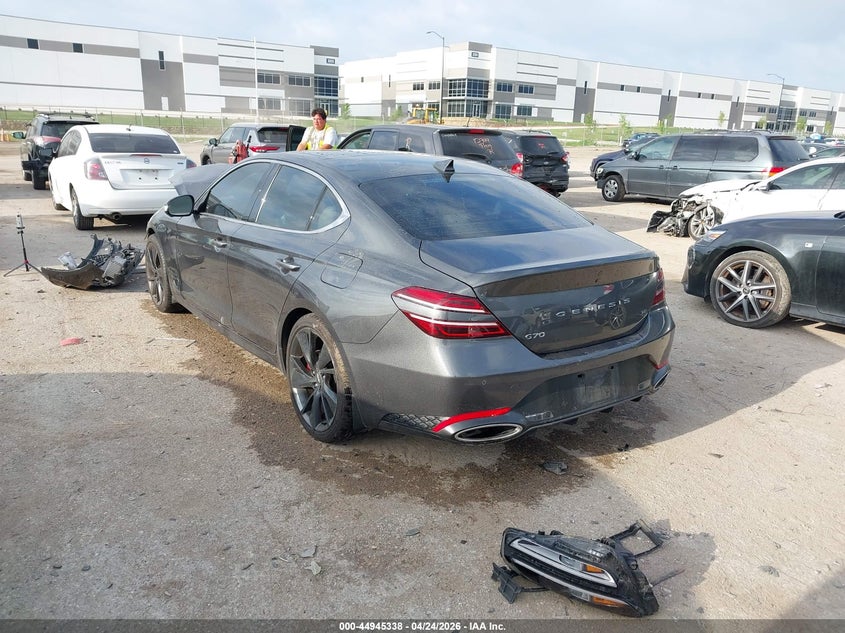 2022 Genesis G70 VIN KMTG54TE7NU083250 IAAI salvage auction — FRONT END, Salvage Title, sold $7,050 on 2026-07-28 (photo 3)