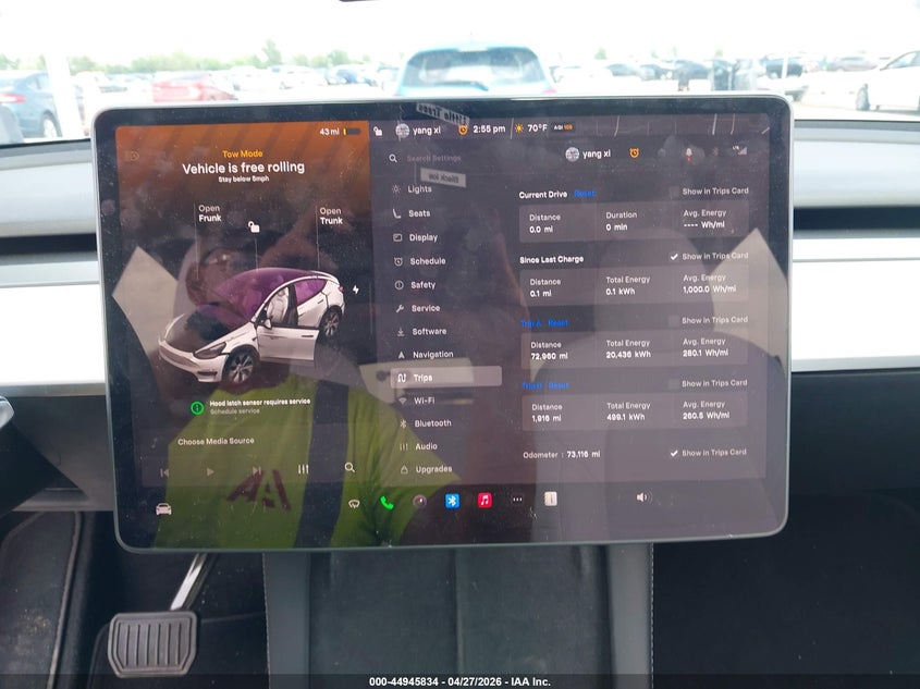 2022 Tesla Model y VIN 7SAYGAEE6NF388775 IAAI salvage auction — FRONT END, Salvage Title, sold $10,200 on 2026-07-16 (photo 7)