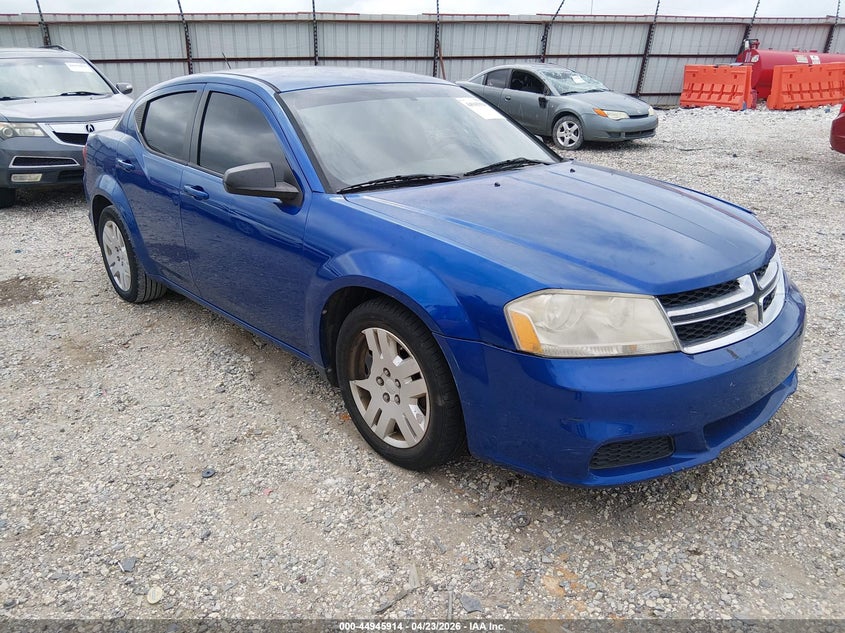 2013 Dodge Avenger VIN 1C3CDZAB0DN653317 IAAI salvage auction — LEFT FRONT, Salvage (Arkansas), sold $125 on 2026-07-09 (photo 1)