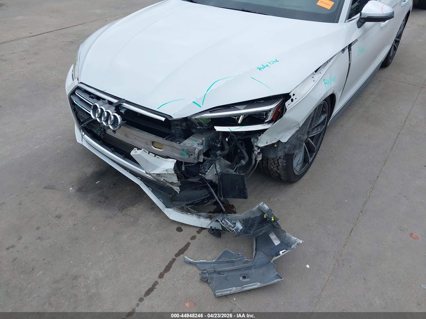 2018 Audi S5 VIN WAUC4CF54JA058014 IAAI salvage auction — FRONT END, Original (Texas), sold $7,850 on 2026-07-29 (photo 6)