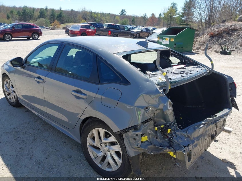 2025 Honda Civic VIN 2HGFE2F51SH583883 IAAI salvage auction — REAR END, Salvage Title, sold $5,800 on 2026-07-18 (photo 3)