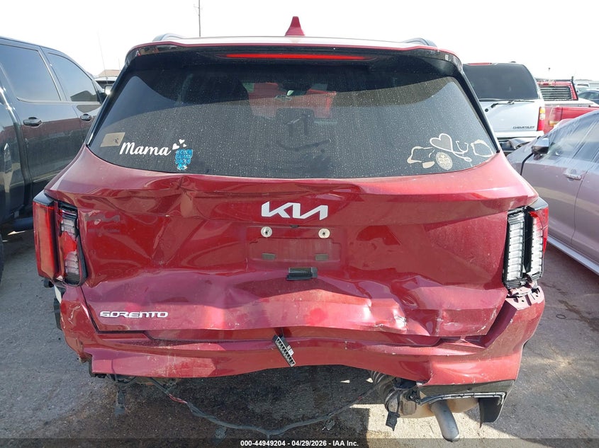 2023 Kia Sorento VIN 5XYRL4LC6PG202471 IAAI salvage auction — REAR END, Original (Texas), sold $9,500 on 2026-07-14 (photo 6)