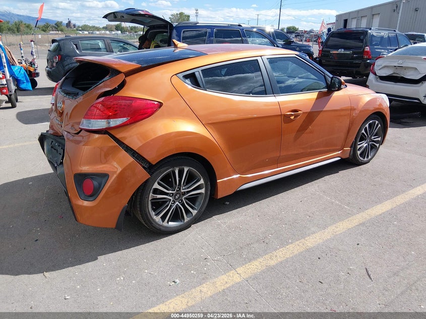 2016 Hyundai Veloster VIN KMHTC6AE8GU248707 IAAI salvage auction — REAR END, Salvage Title, sold $1,200 on 2026-07-30 (photo 4)