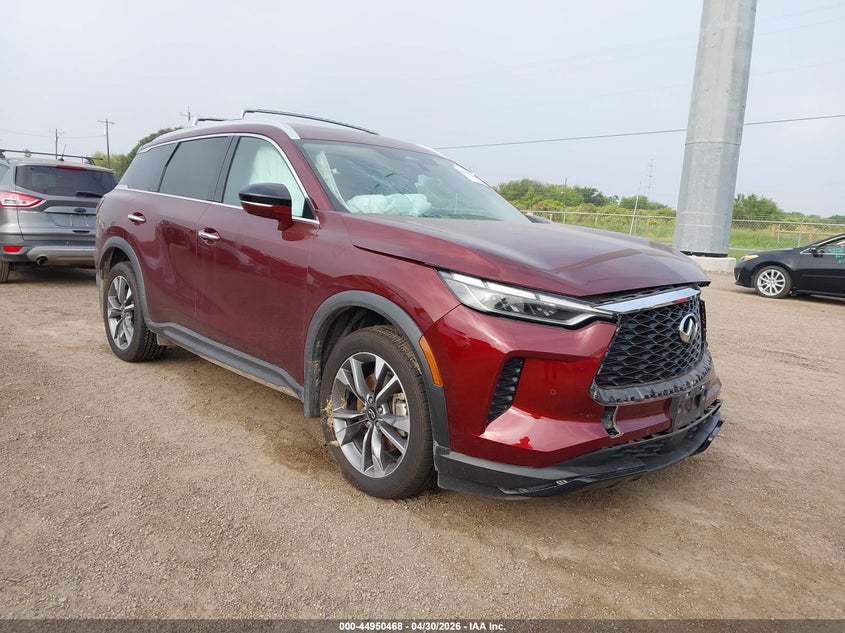 2024 Infiniti Qx60 VIN 5N1DL1FR8RC334854 IAAI salvage auction — FRONT END, Original (Texas), sold $10,700 on 2026-07-14 (photo 1)