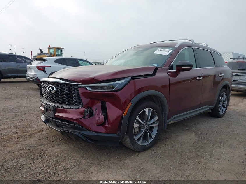 2024 Infiniti Qx60 VIN 5N1DL1FR8RC334854 IAAI salvage auction — FRONT END, Original (Texas), sold $10,700 on 2026-07-14 (photo 2)