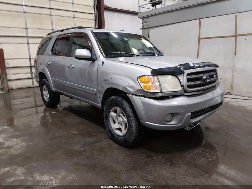 2001 Toyota Sequoia VIN 5TDBT44A11S026759 IAAI salvage auction — FRONT & REAR, Salvage (Idaho), sold $75 on 2026-07-17 (photo 1)