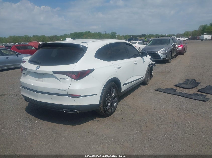 2022 Acura Mdx VIN 5J8YE1H08NL001189 IAAI salvage auction — RIGHT FRONT, Salvage - 75% Or Less (Maryland), sold $9,500 on 2026-07-27 (photo 4)