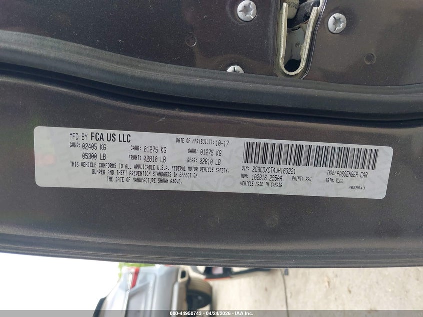 2018 Dodge Charger VIN 2C3CDXCT4JH163221 IAAI salvage auction — LEFT FRONT, Salvage - Greater Than 75% (Maryland), sold $5,200 on 2026-07-10 (photo 9)