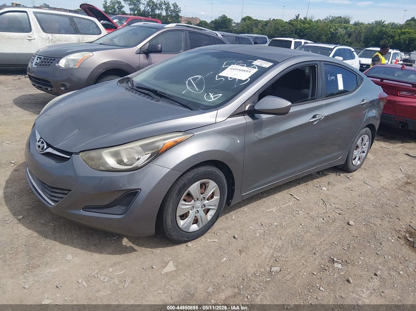 2016 Hyundai Elantra VIN KMHDH4AE9GU582593 IAAI salvage auction — FRONT & REAR, Salvage (Tennessee), sold $325 on 2026-07-23 (photo 2)