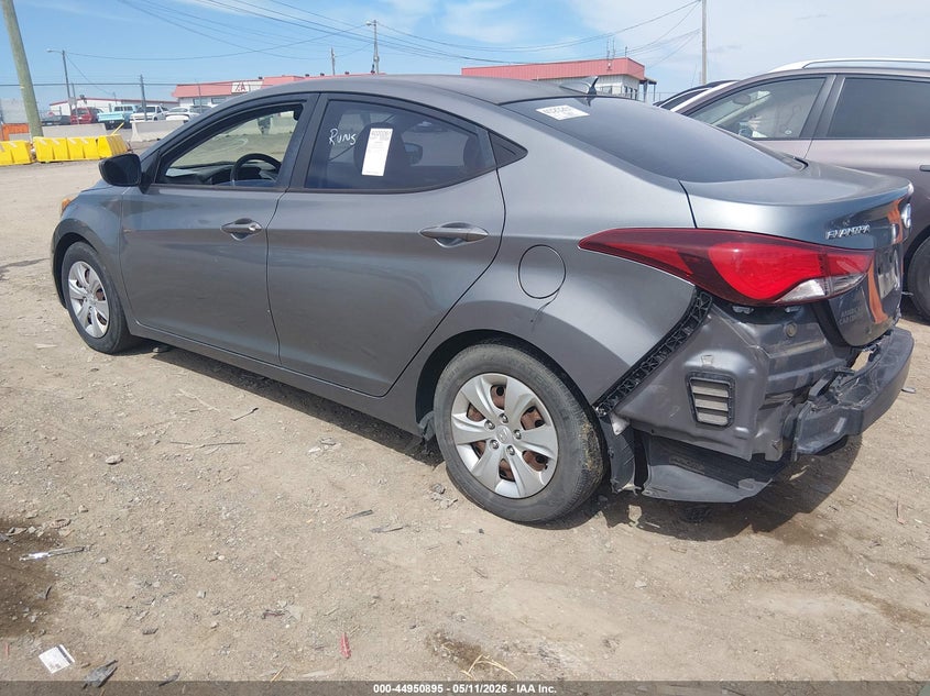 2016 Hyundai Elantra VIN KMHDH4AE9GU582593 IAAI salvage auction — FRONT & REAR, Salvage (Tennessee), sold $325 on 2026-07-23 (photo 3)