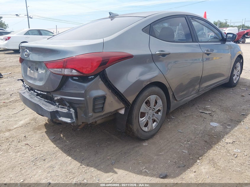 2016 Hyundai Elantra VIN KMHDH4AE9GU582593 IAAI salvage auction — FRONT & REAR, Salvage (Tennessee), sold $325 on 2026-07-23 (photo 4)