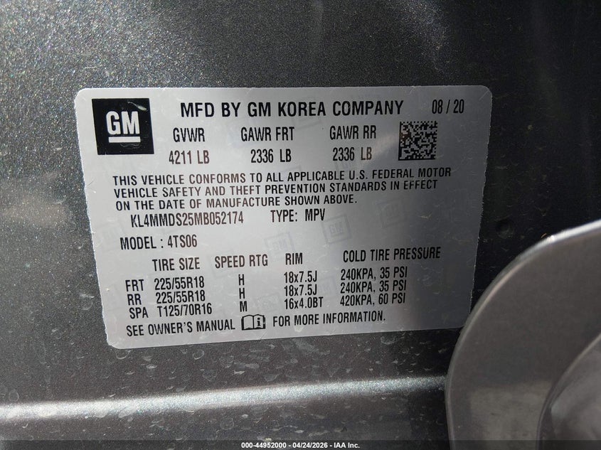 2021 Buick Encore gx VIN KL4MMDS25MB052174 IAAI salvage auction — FRONT END, Salvage (Illinois), sold $4,900 on 2026-07-28 (photo 9)