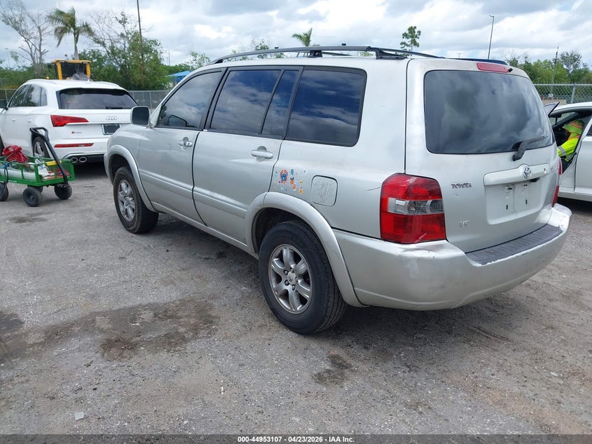 2006 Toyota Highlander VIN JTEGP21A460093865 IAAI salvage auction — NORMAL WEAR, Clear (Florida), sold $975 on 2026-07-13 (photo 3)