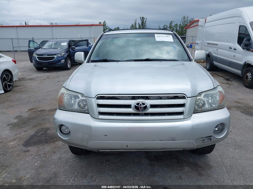 2006 Toyota Highlander VIN JTEGP21A460093865 IAAI salvage auction — NORMAL WEAR, Clear (Florida), sold $975 on 2026-07-13 (photo 6)