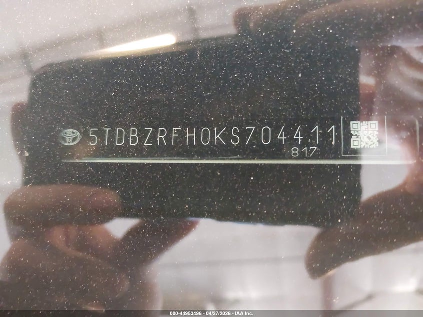 2019 Toyota Highlander VIN 5TDBZRFH0KS704411 IAAI salvage auction — LEFT SIDE, Salvage (Idaho), sold $25 on 2026-07-28 (photo 9)