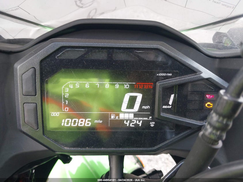 2024 Kawasaki Ninja VIN ML5EXGH12RDA23774 IAAI salvage auction — FRONT END, Salvage Title, sold $1,750 on 2026-07-21 (photo 7)