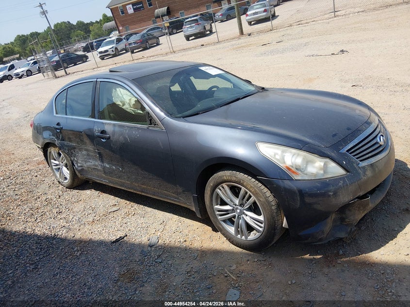 2013 Infiniti G VIN JN1CV6AP1DM303772 IAAI salvage auction — FRONT & REAR, Salvage (North Carolina), sold $300 on 2026-07-06 (photo 1)