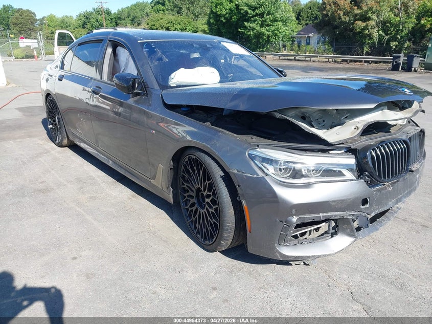 2018 BMW 7er VIN WBA7H6C50JG614733 IAAI salvage auction — FRONT END, Salvage (North Carolina), sold $9,650 on 2026-08-13 (photo 1)