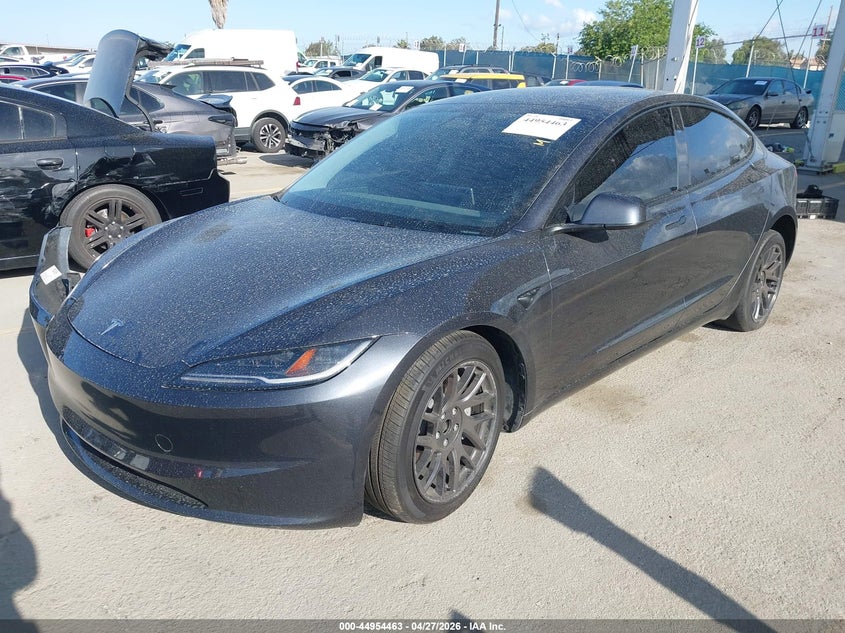 2024 Tesla Model 3 VIN 5YJ3E1EB4RF767170 IAAI salvage auction — RIGHT FRONT, Salvage Title, sold $13,300 on 2026-07-12 (photo 2)