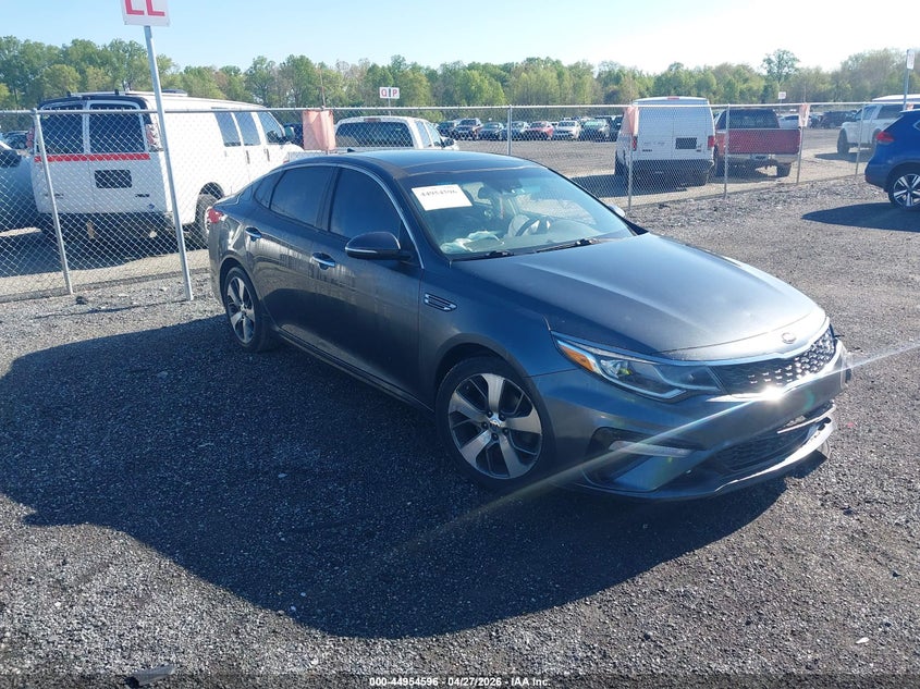 2019 Kia Optima VIN 5XXGT4L36KG377744 IAAI salvage auction — FRONT END, Salvage - Greater Than 75% (Maryland), sold $900 on 2026-07-30 (photo 1)