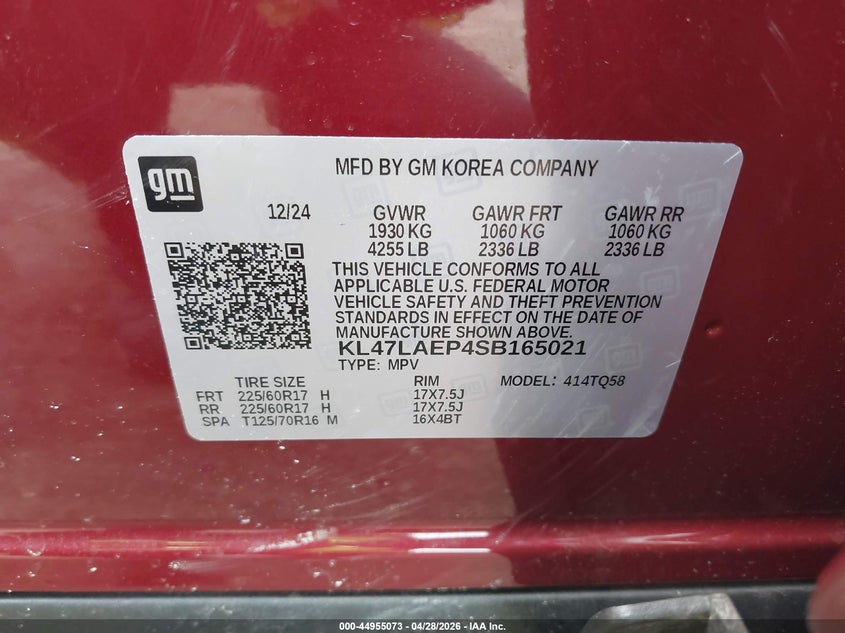 2025 Buick Envista VIN KL47LAEP4SB165021 IAAI salvage auction — FRONT END, Salvage Title, sold $3,200 on 2026-07-23 (photo 9)