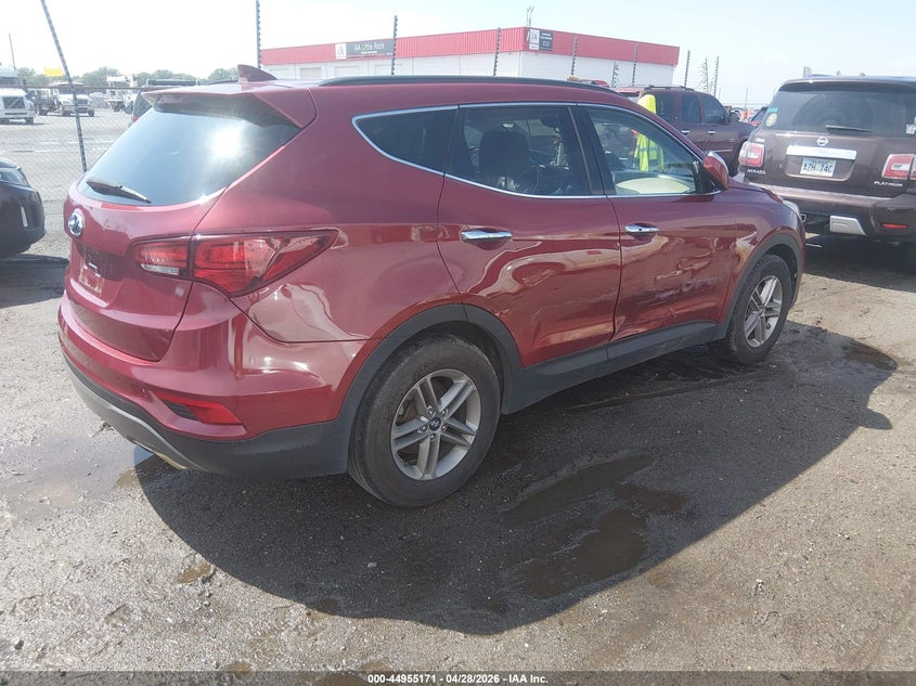 2018 Hyundai Santa fe VIN 5XYZU3LB8JG501854 IAAI salvage auction — SIDE, Salvage Title, sold $2,250 on 2026-07-23 (photo 4)