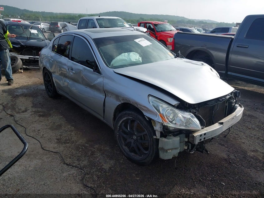 2012 Infiniti G VIN JN1CV6AP2CM931466 IAAI salvage auction — LEFT FRONT, Rebuilt (Oklahoma), sold $25 on 2026-07-28 (photo 1)