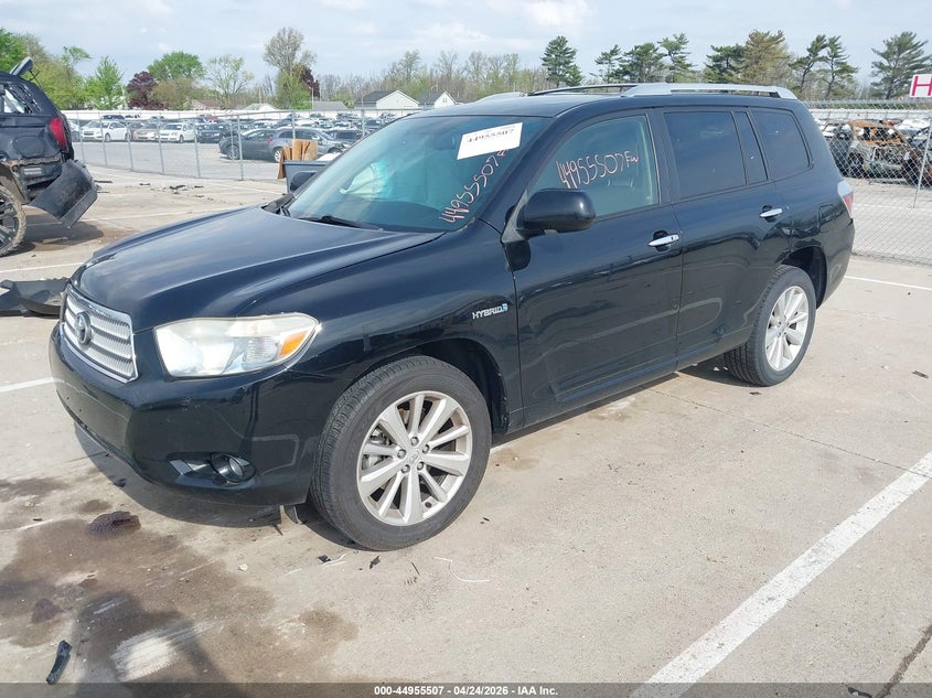 2008 Toyota Highlander hybrid VIN JTEEW44A782016416 IAAI salvage auction — FRONT & REAR, Clear (Indiana), sold $1,200 on 2026-07-17 (photo 2)