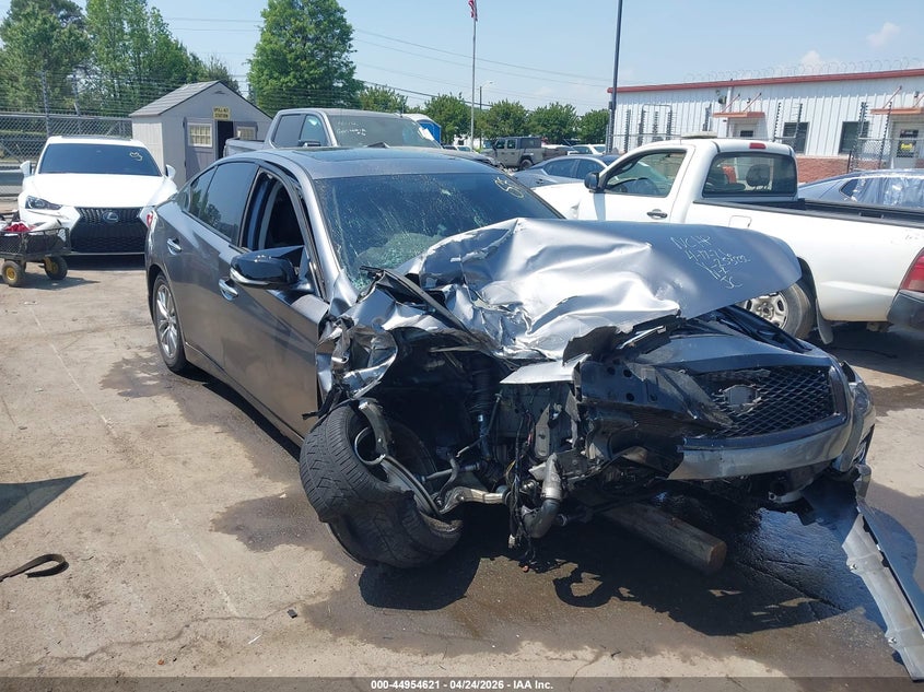 2016 Infiniti Q50 VIN JN1CV7AR9GM253232 IAAI salvage auction — FRONT END, Salvage Title, sold $675 on 2026-07-06 (photo 1)