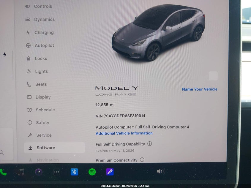 2025 Tesla Model y VIN 7SAYGDED6SF319914 IAAI salvage auction — REAR END, Salvage Title, sold $11,250 on 2026-07-23 (photo 7)