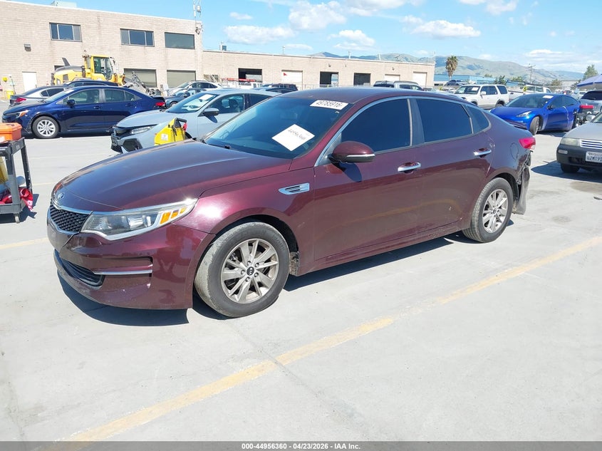 2016 Kia Optima VIN 5XXGT4L38GG061303 IAAI salvage auction — REAR END, Salvage (California), sold $1,375 on 2026-07-06 (photo 2)