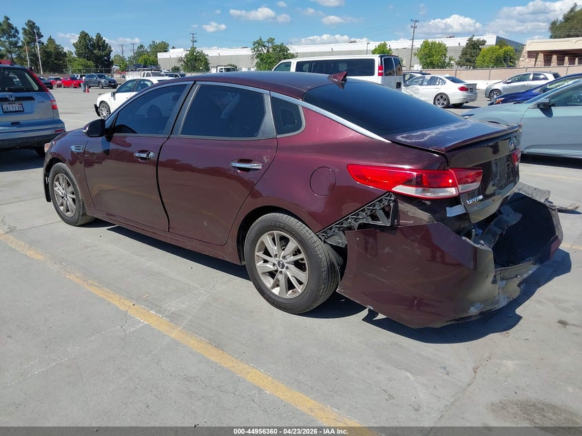 2016 Kia Optima VIN 5XXGT4L38GG061303 IAAI salvage auction — REAR END, Salvage (California), sold $1,375 on 2026-07-06 (photo 3)