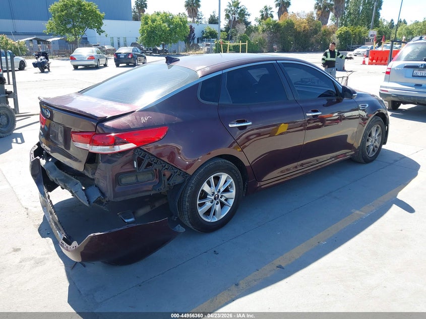 2016 Kia Optima VIN 5XXGT4L38GG061303 IAAI salvage auction — REAR END, Salvage (California), sold $1,375 on 2026-07-06 (photo 4)