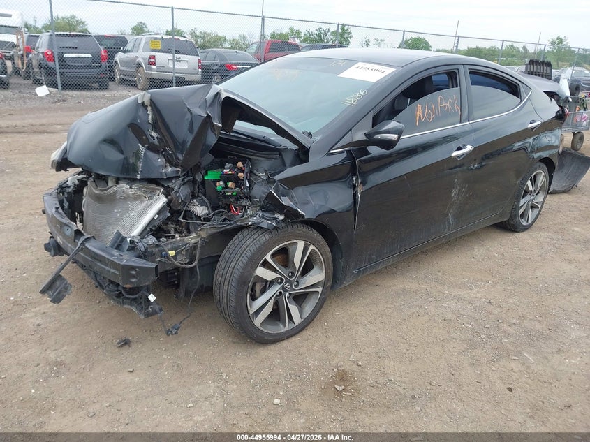 2014 Hyundai Elantra VIN KMHDH4AE3EU098884 IAAI salvage auction — FRONT & REAR, Salvage (Ohio), sold $300 on 2026-07-30 (photo 2)